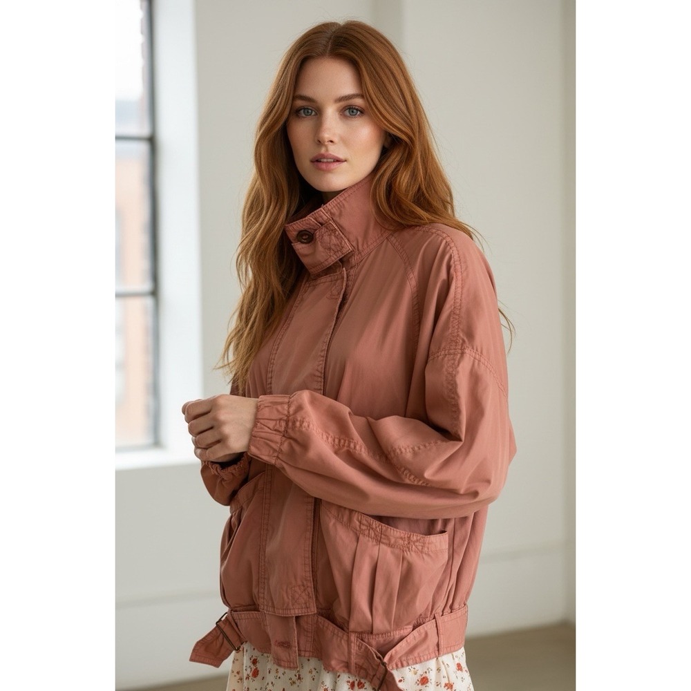New Free People Parachute Jacket Military Style Bomber Size xSmall